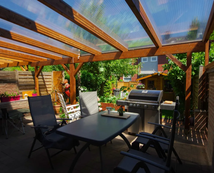 techo fijo policarbonato para cerrar barbacoa