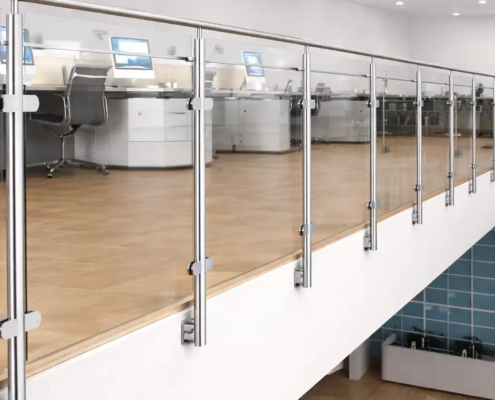 barandilla de cristal con fijacion lateral