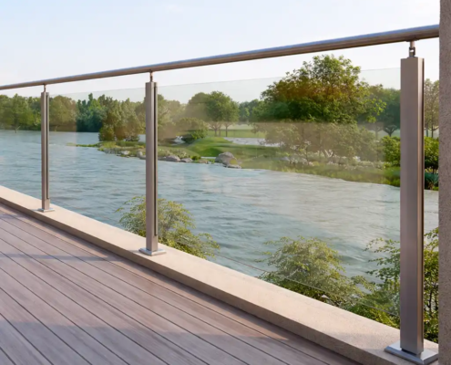 barandillas de cristal con perfiles