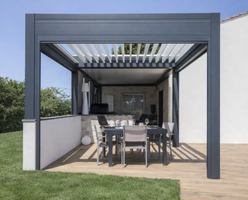 pérgola bioclimática adosada terraza
