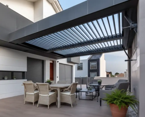 pergola bioclimática manual sin pilares