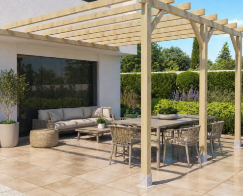Pérgola de madera patio