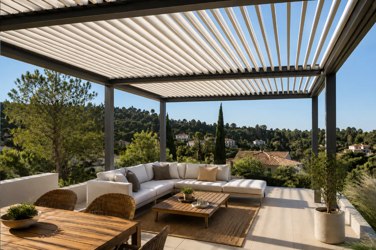 Pérgola bioclimática autoportante para jardin Pérgola bioclimática autoportante para jardin