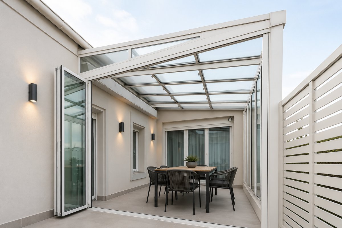 Cortinas de cristal con cámara de aire en ático Cortinas de cristal con cámara de aire en ático