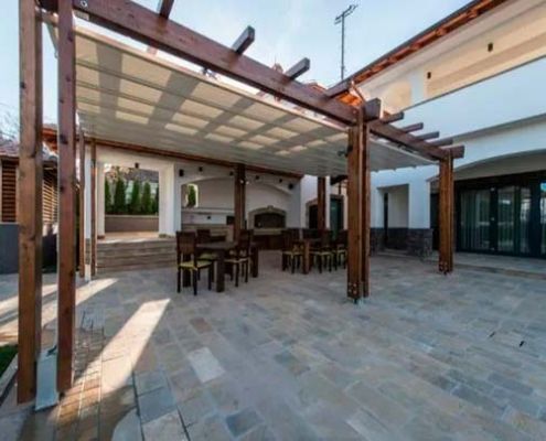 pérgola de lona tensada