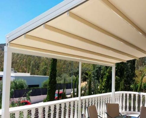 pérgola de lona tensada